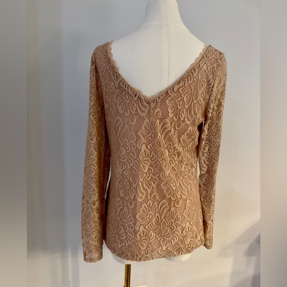 White House Black Market Pink Lace Lined Top - Picture 5 of 7